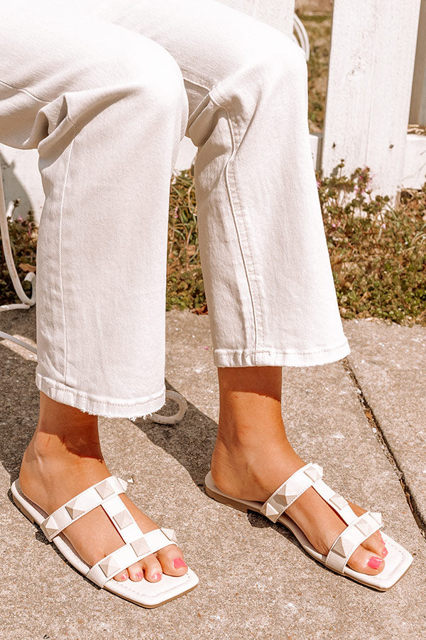 The Roxbury Studded Sandal In Light Beige