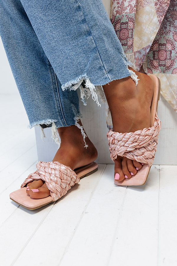 The Ellaway Woven Sandal In Rose Quartz