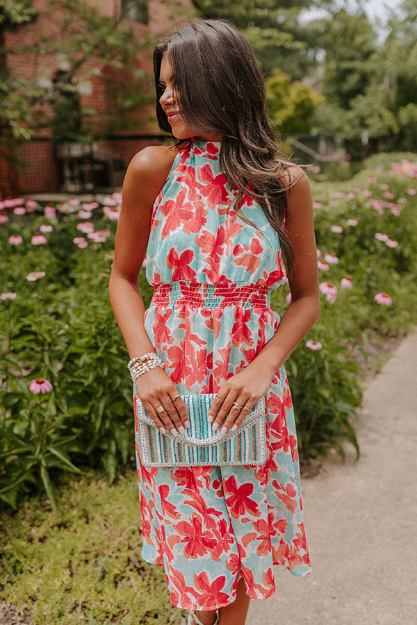 Driving Down Sunset Floral Dress