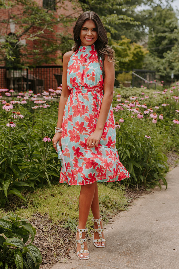 Driving Down Sunset Floral Dress