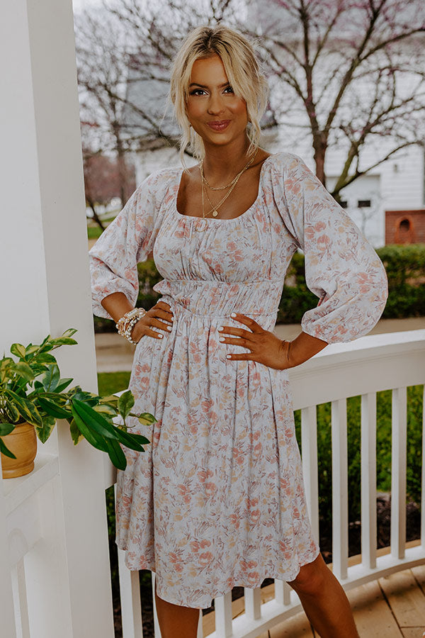 Fresh Blossoms Off Shoulder Dress