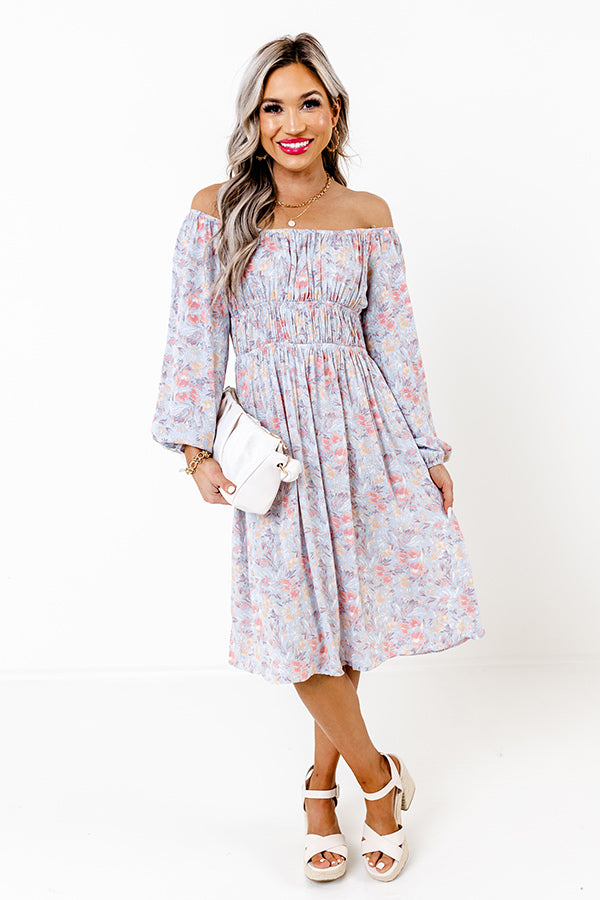 Fresh Blossoms Off Shoulder Dress