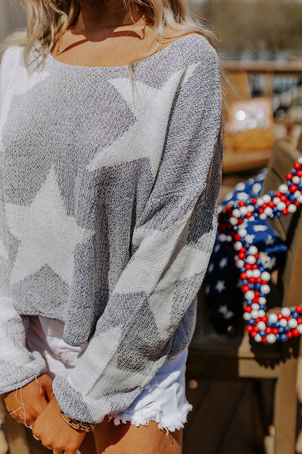 Star Spangled Kisses Knit Sweater In Navy