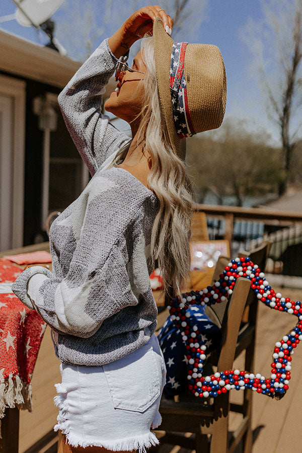 Star Spangled Kisses Knit Sweater In Navy