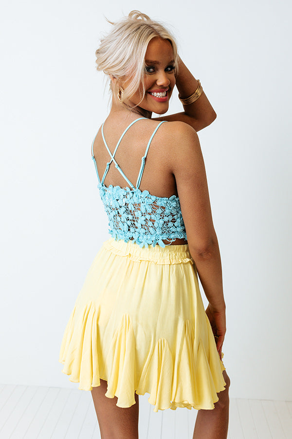 Fun Details Crochet Bralette In Sky Blue