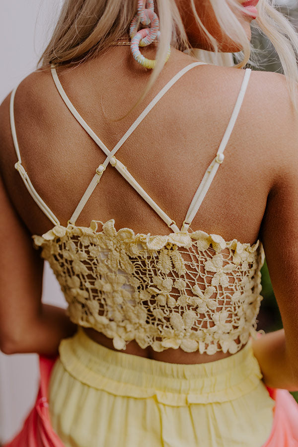 Fun Details Crochet Bralette In Yellow