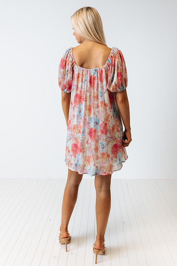 Create Your Dream Life Floral Shift Dress In Pink