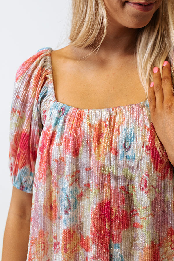 Create Your Dream Life Floral Shift Dress In Pink