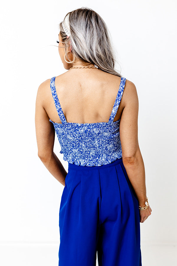 Sparkler Season Smocked Top In Blue