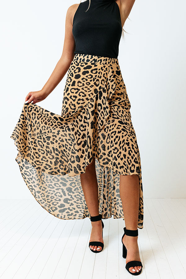 Only Sunshine Leopard Skirt In Iced Mocha
