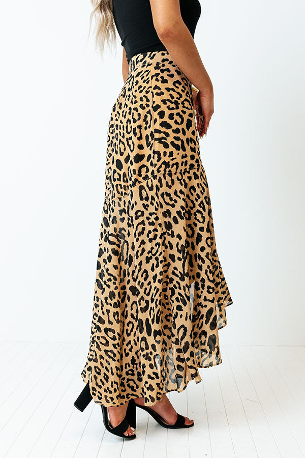 Only Sunshine Leopard Skirt In Iced Mocha