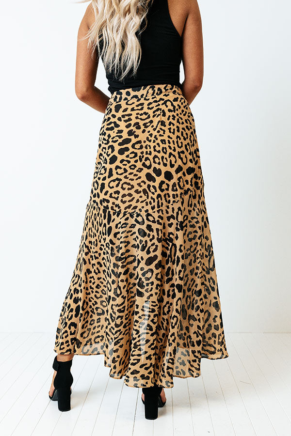 Only Sunshine Leopard Skirt In Iced Mocha
