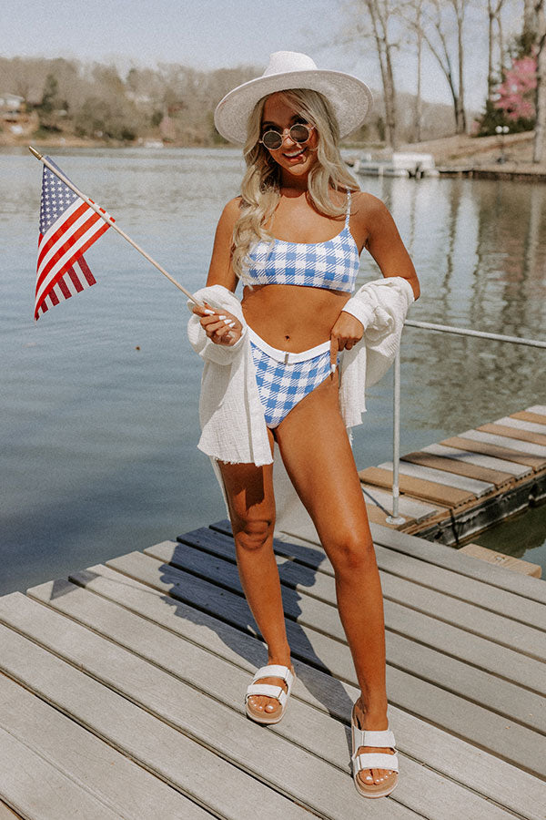Saltwater Taffy High Waist Gingham Bikini Bottom