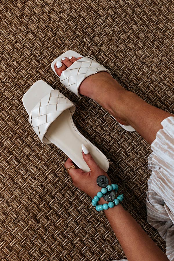 The Brynley Faux Leather Sandal In Stone