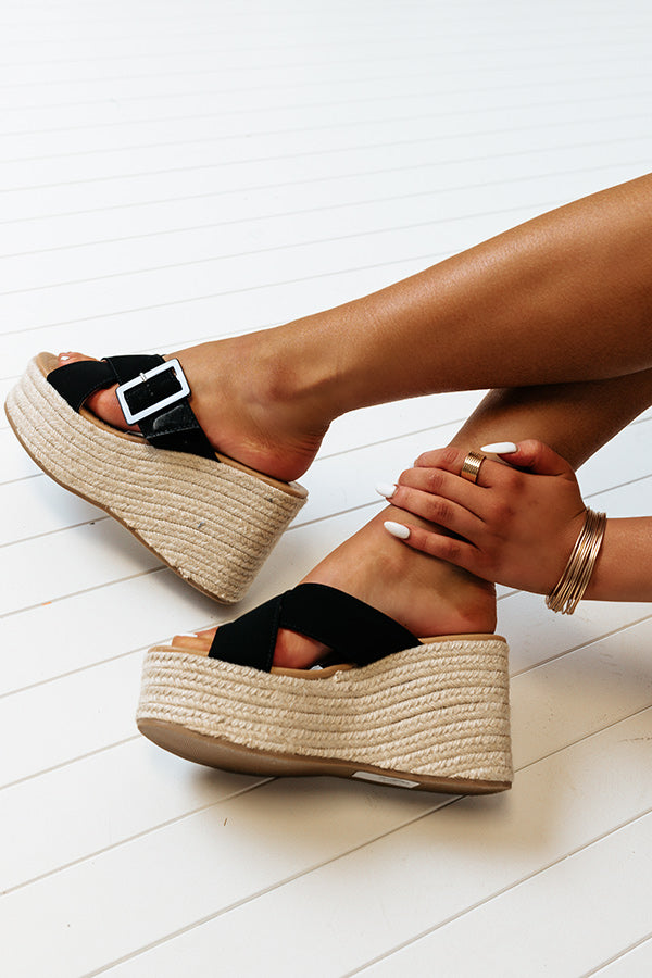 The Dakota Faux Nubuck Wedge In Black