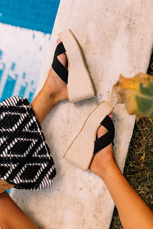 The Dakota Faux Nubuck Wedge In Black