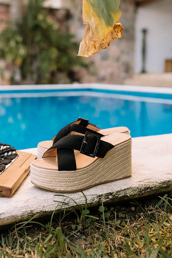 The Dakota Faux Nubuck Wedge In Black