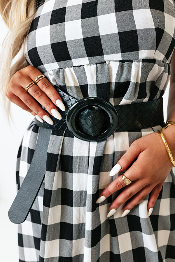 Quick To Smile Faux Leather Belt In Black