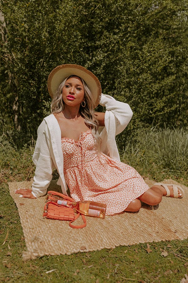 Sweet Darling Floral Babydoll Dress In Peach