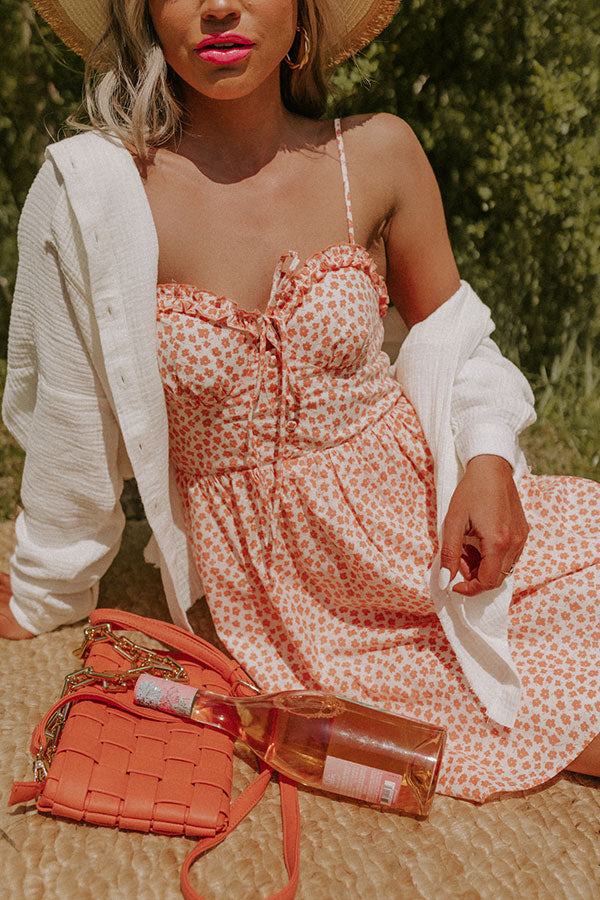 Sweet Darling Floral Babydoll Dress In Peach
