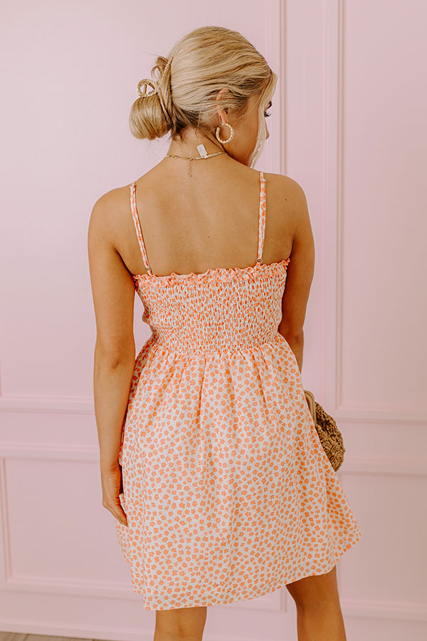 Sweet Darling Floral Babydoll Dress In Peach
