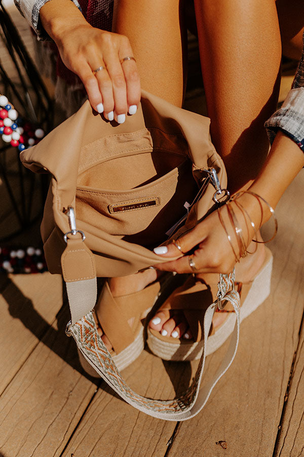 Show You Around Faux Leather Crossbody In Warm Taupe