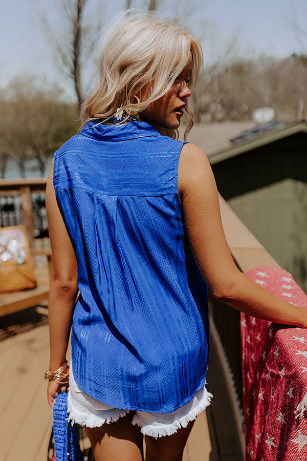 Countdown To The Weekend Shift Top In Royal Blue