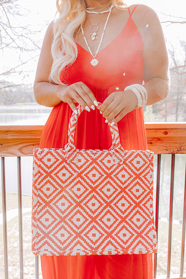 Every Effort Woven Tote In Tangerine