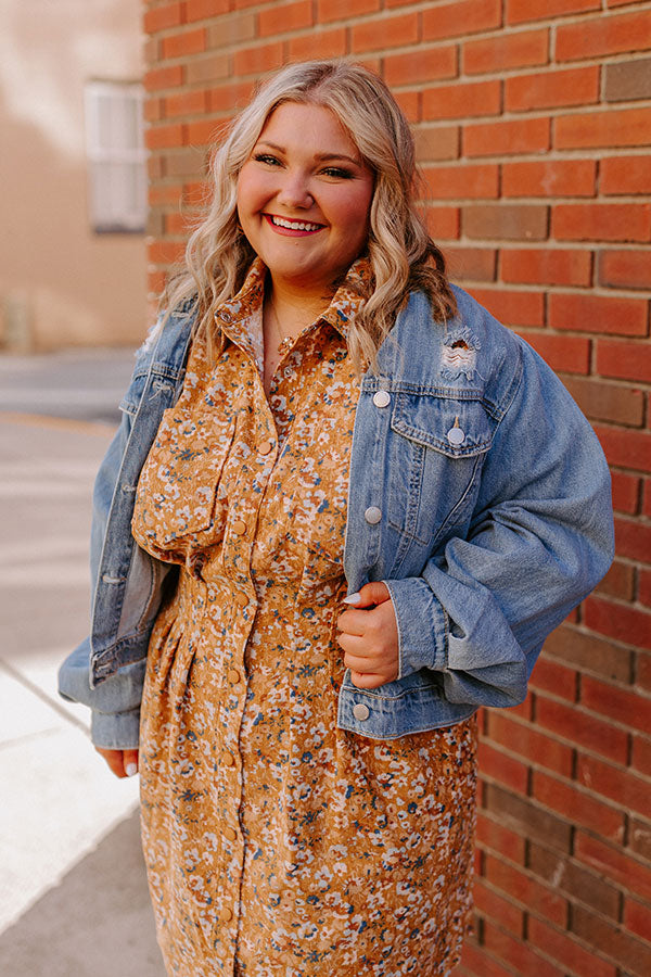 Risen Take Me On Tour Distressed Denim Jacket Curves