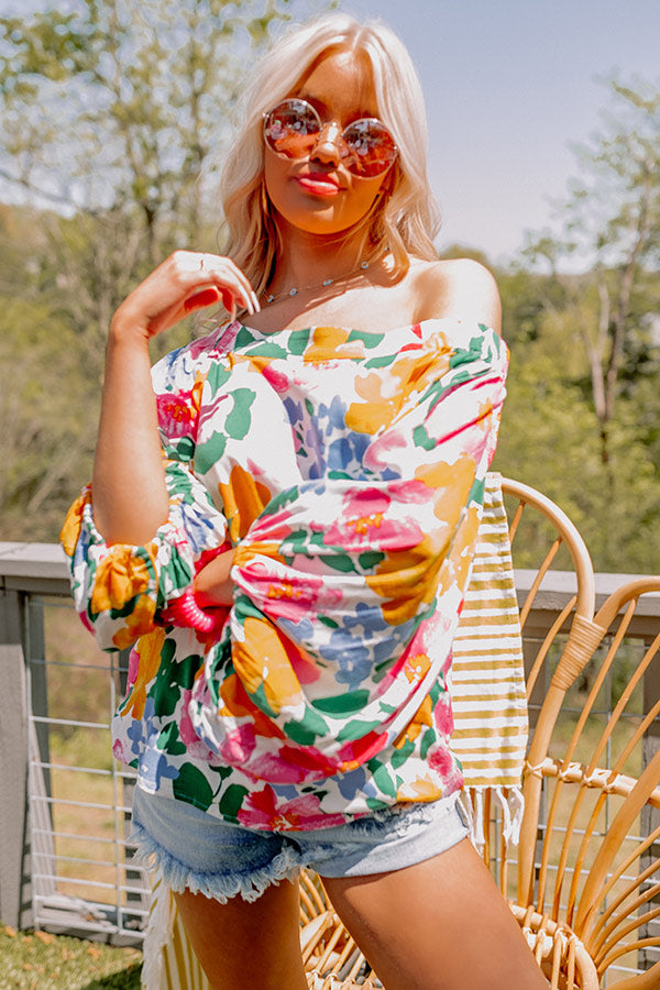 Gramercy Garden Off Shoulder Top in Pink