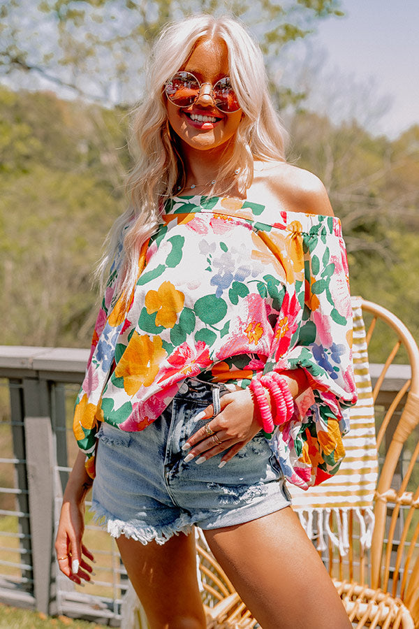 Gramercy Garden Off Shoulder Top in Pink