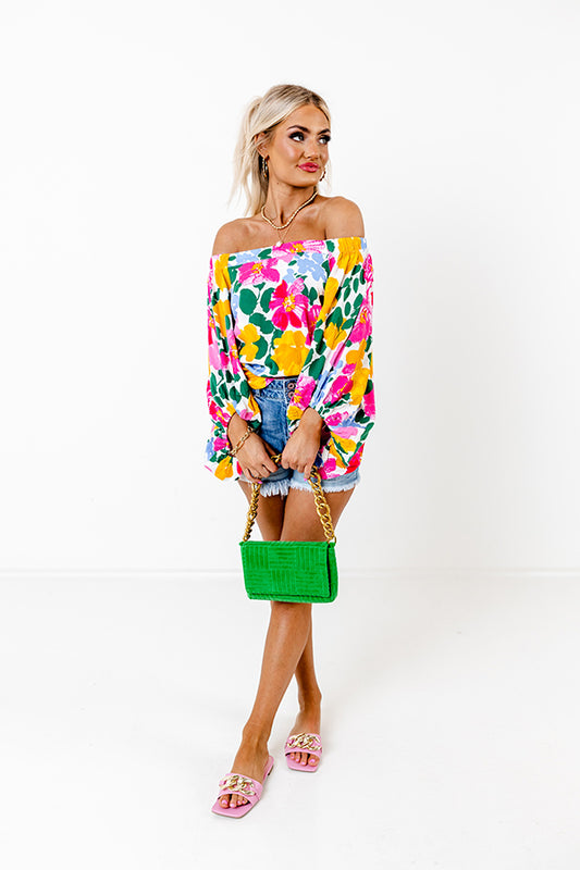 Gramercy Garden Off Shoulder Top in Pink