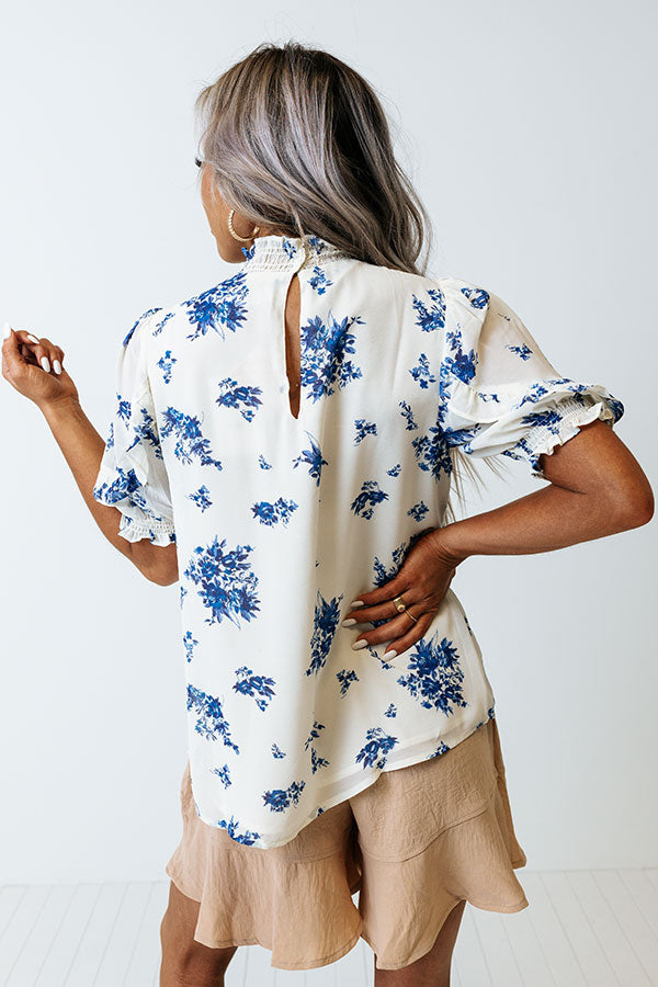 Follow Your Happiness Floral Shift Top in Cream