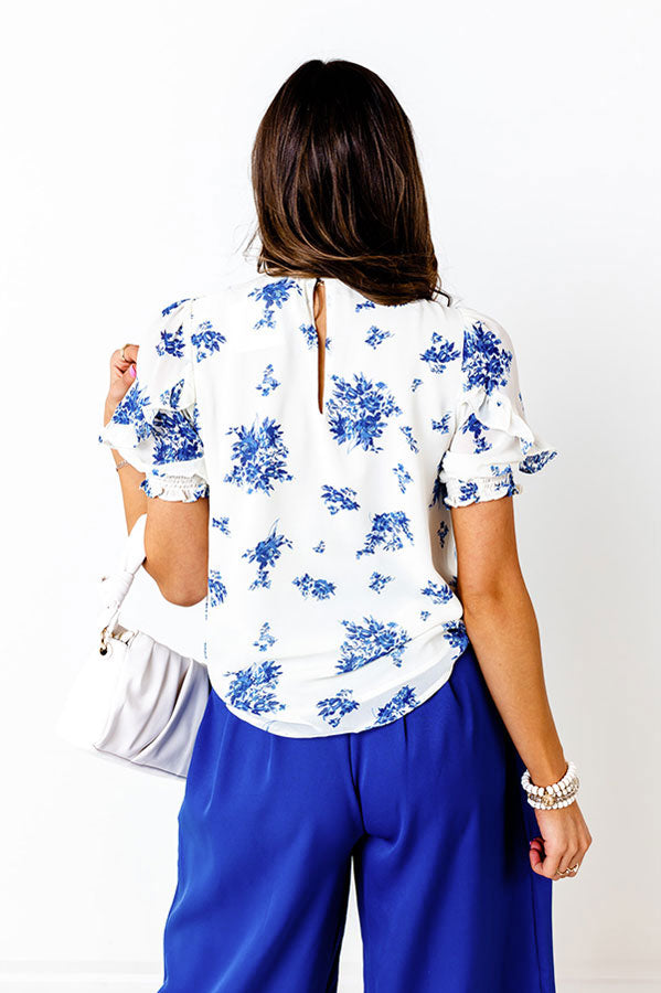 Follow Your Happiness Floral Shift Top in Cream