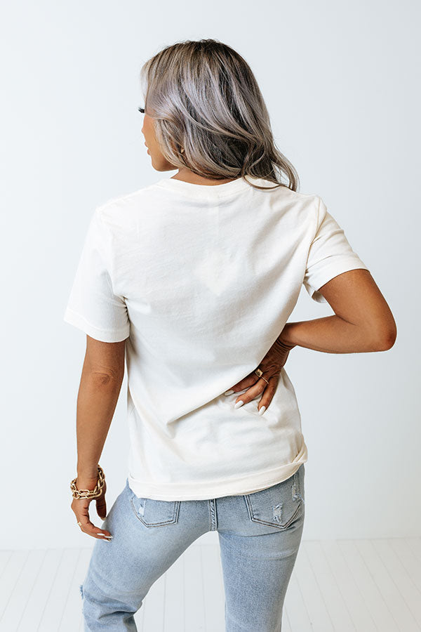 Smiley Mama Graphic Tee In Cream