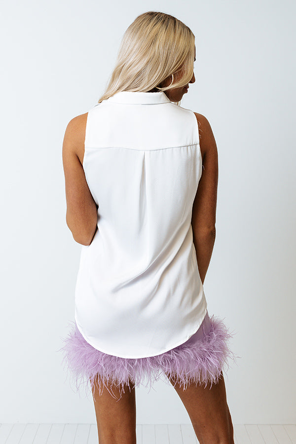 Martini Nights Shift Top In White