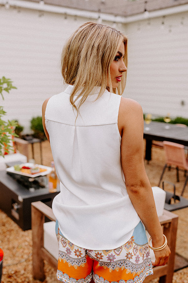 Martini Nights Shift Top In White
