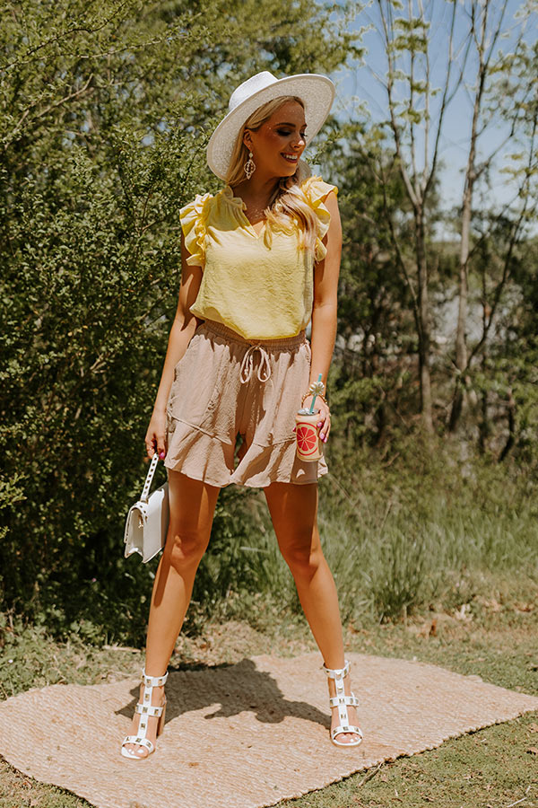 Desert Sensation High Waist Shorts In Iced Latte