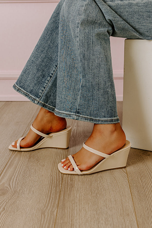 The Tulane Patent Wedge In Cream