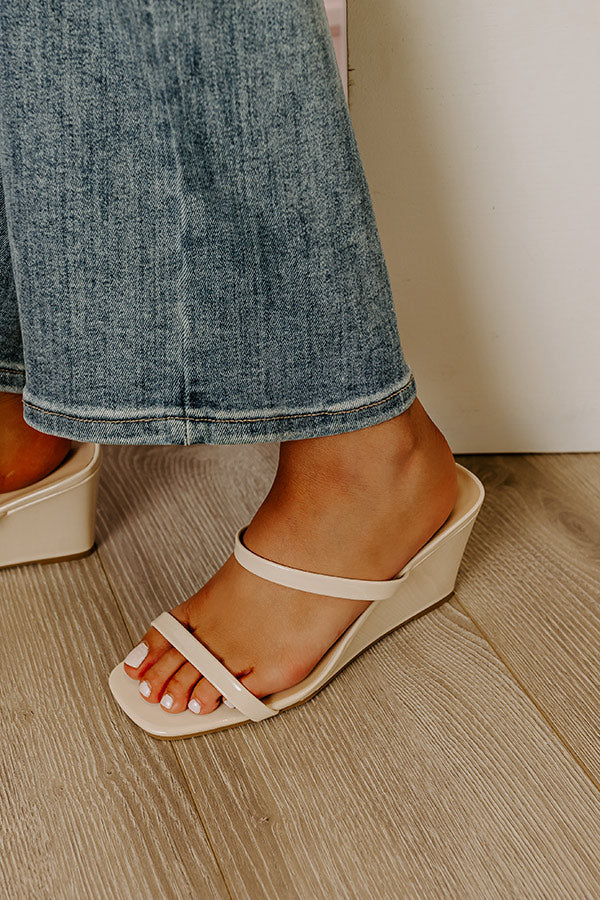 The Tulane Patent Wedge In Cream