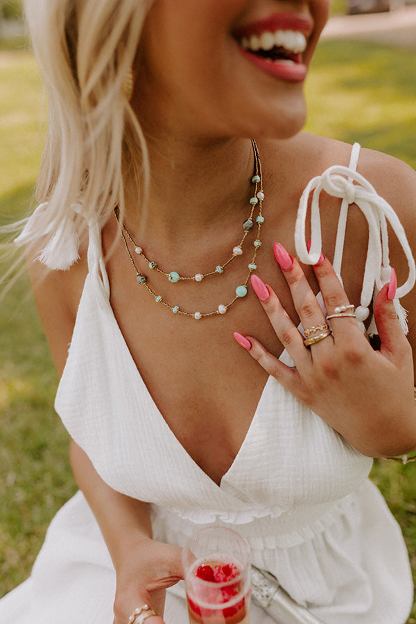 Opening Credits Layered Necklace In Ocean Blue