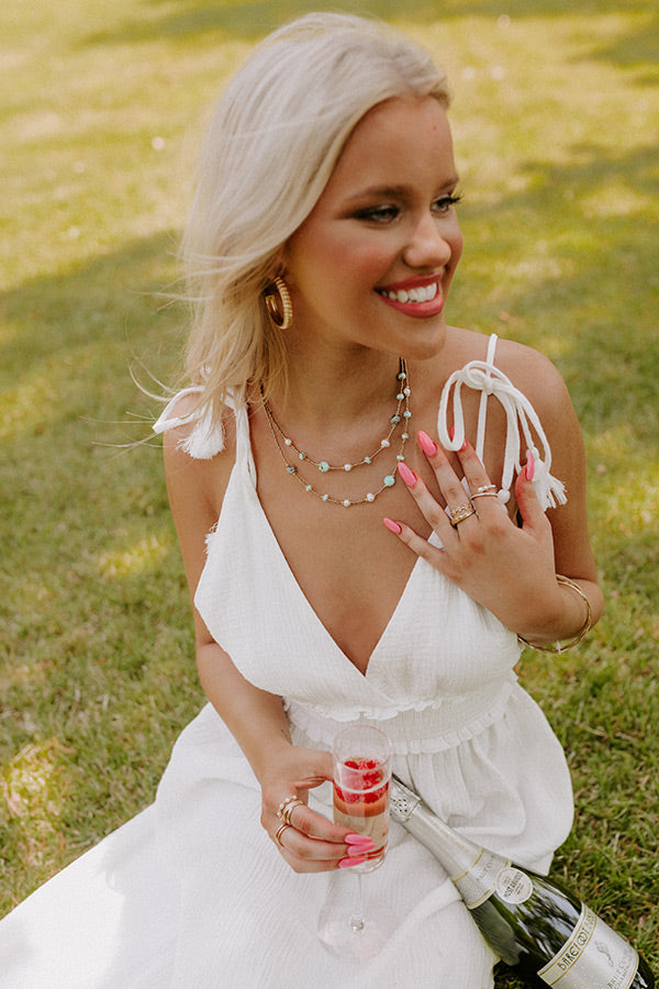 Opening Credits Layered Necklace In Ocean Blue
