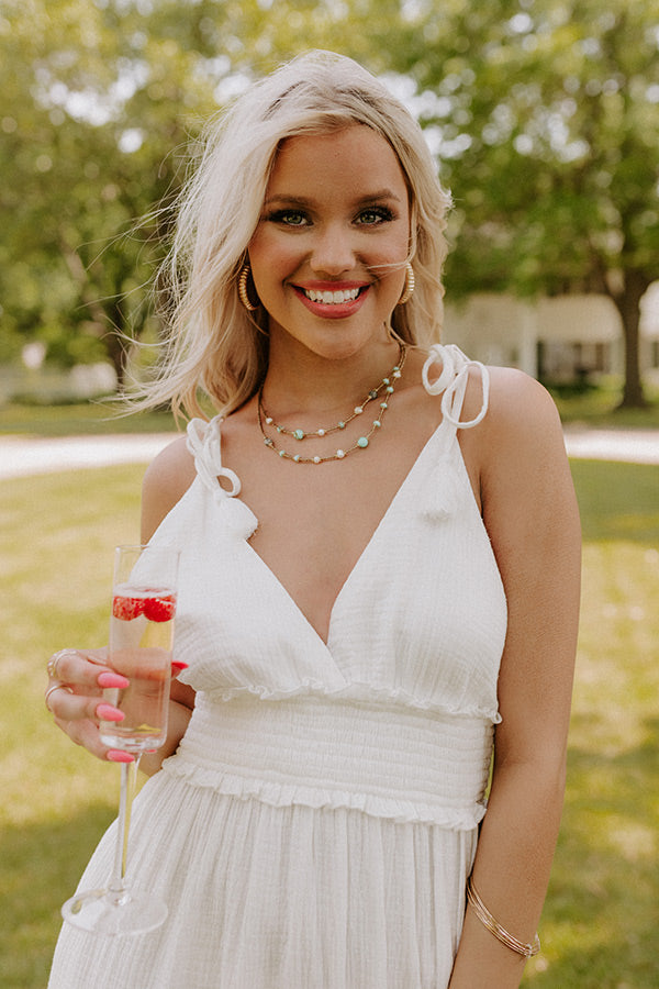 Opening Credits Layered Necklace In Ocean Blue