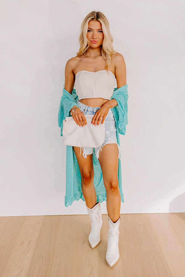 Insta Famous Bustier Crop Top In Light Beige