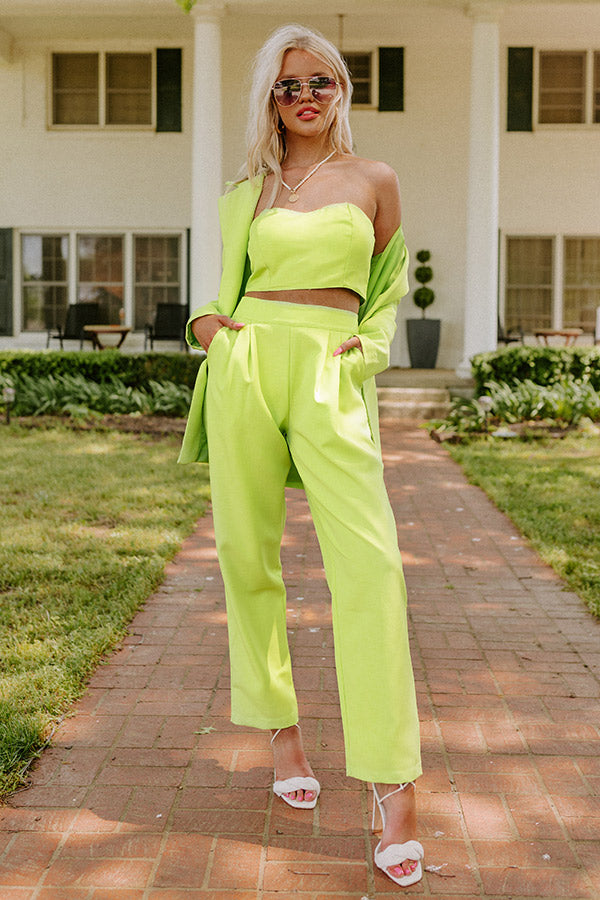 Insta Famous Bustier Crop Top In Lime