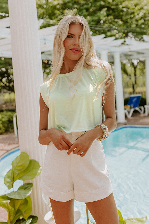 Making Mischief Crop Top In Light Lime