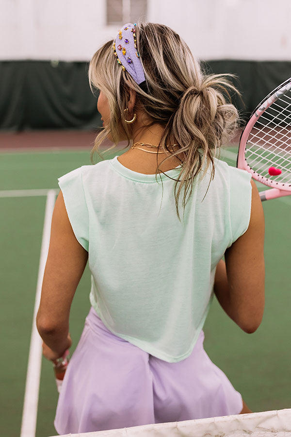 Making Mischief Crop Top In Light Lime