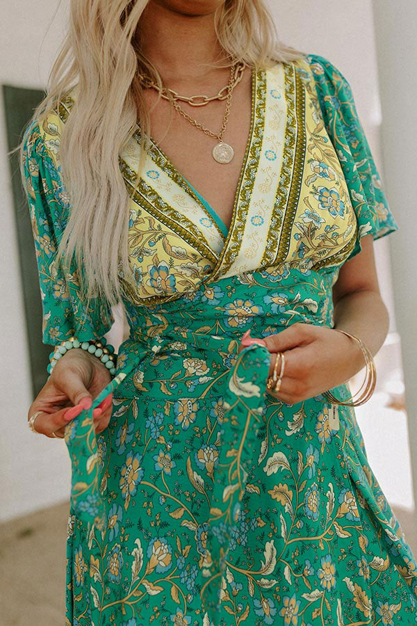 Summer Evening Breeze Floral Wrap Dress