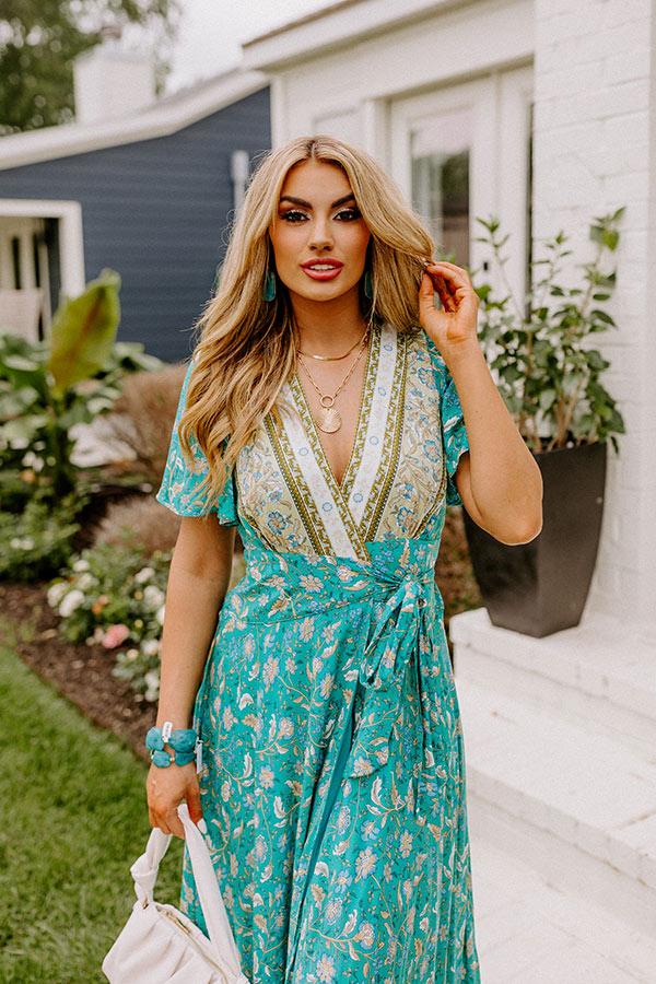 Summer Evening Breeze Floral Wrap Dress
