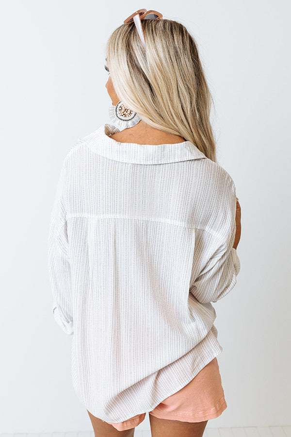 Newport Look Button Up Top in Grey